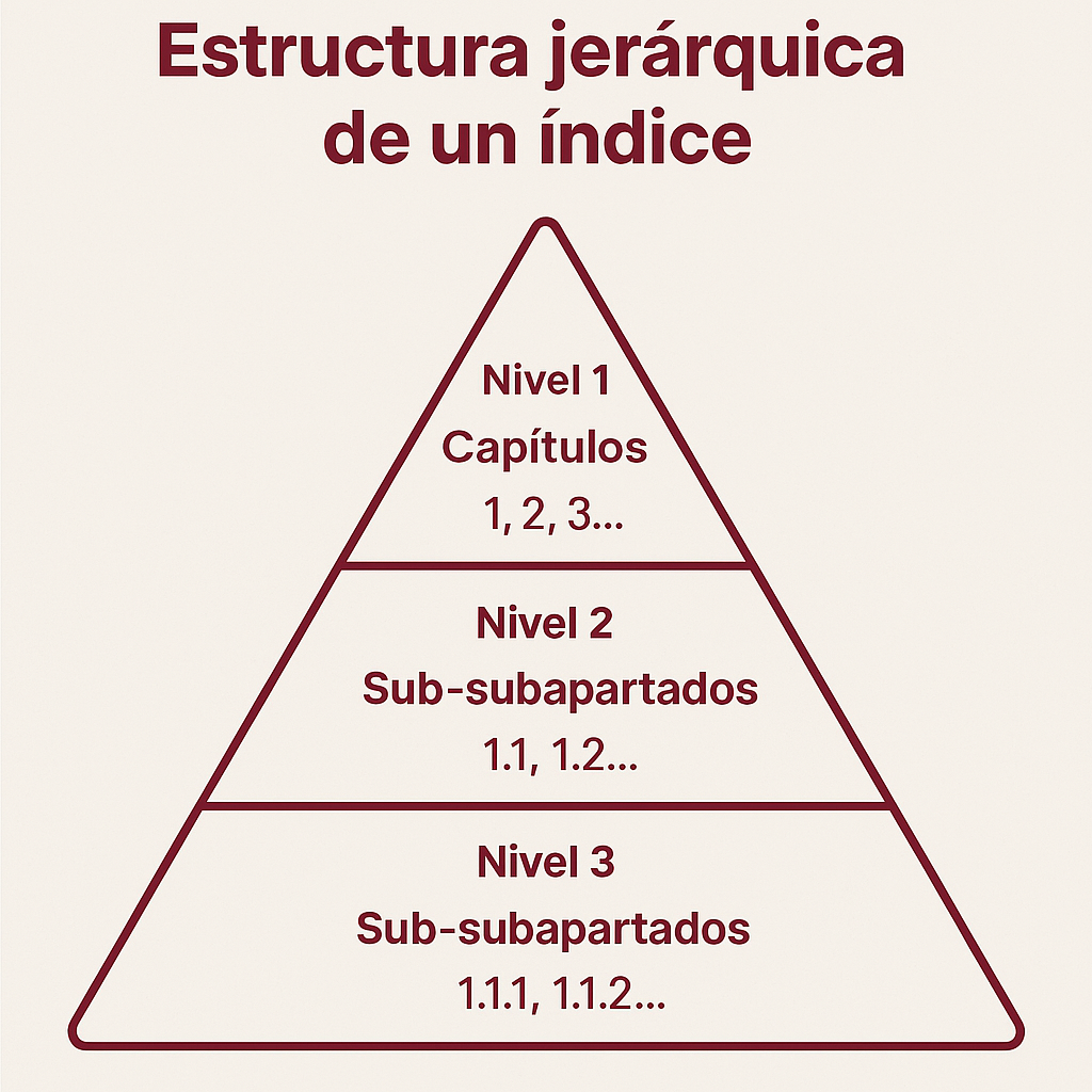 ¿Cual es la estructura para un índice?